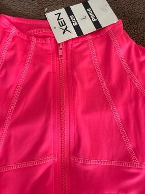 Women's Athletic Zip-Front Shorts in Hot Pink
